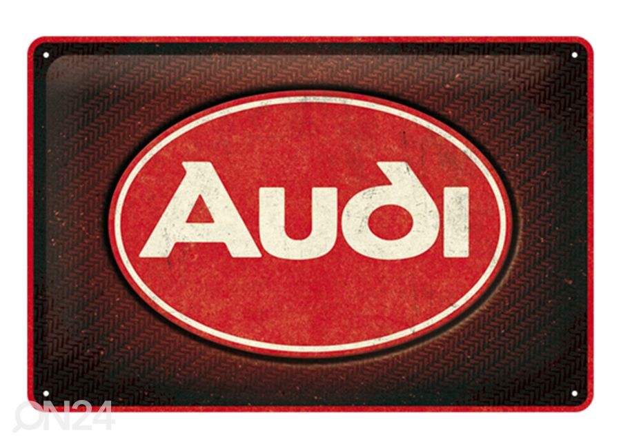 Retro metallitaulu Audi - logo Red Shine 20x30 cm kuvasuurennos