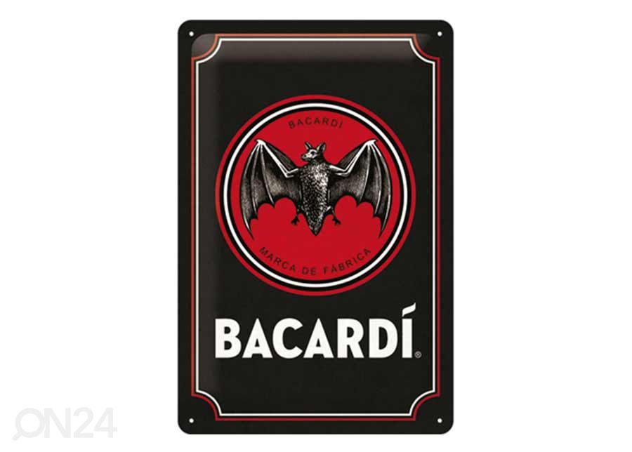 Retro metallitaulu Bacardi Logo - Black 20x30 cm kuvasuurennos