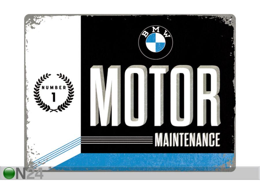 Retro metallitaulu BMW Motor Maintenance 30x40 cm kuvasuurennos