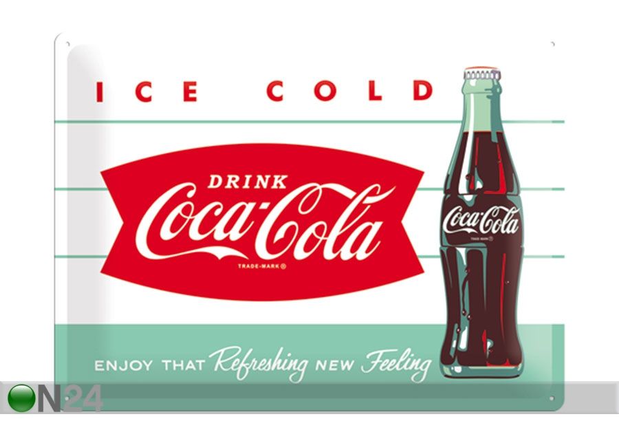 Retro metallitaulu Coca Cola Ice Cold 30x40 cm kuvasuurennos