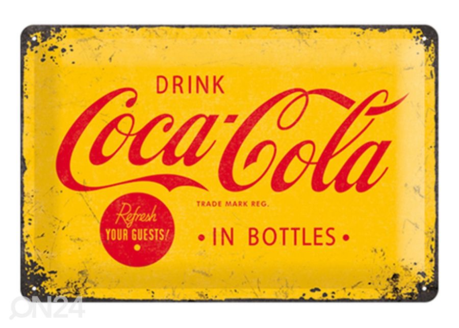 Retro metallitaulu Coca-Cola In Bottles 20x30 cm kuvasuurennos