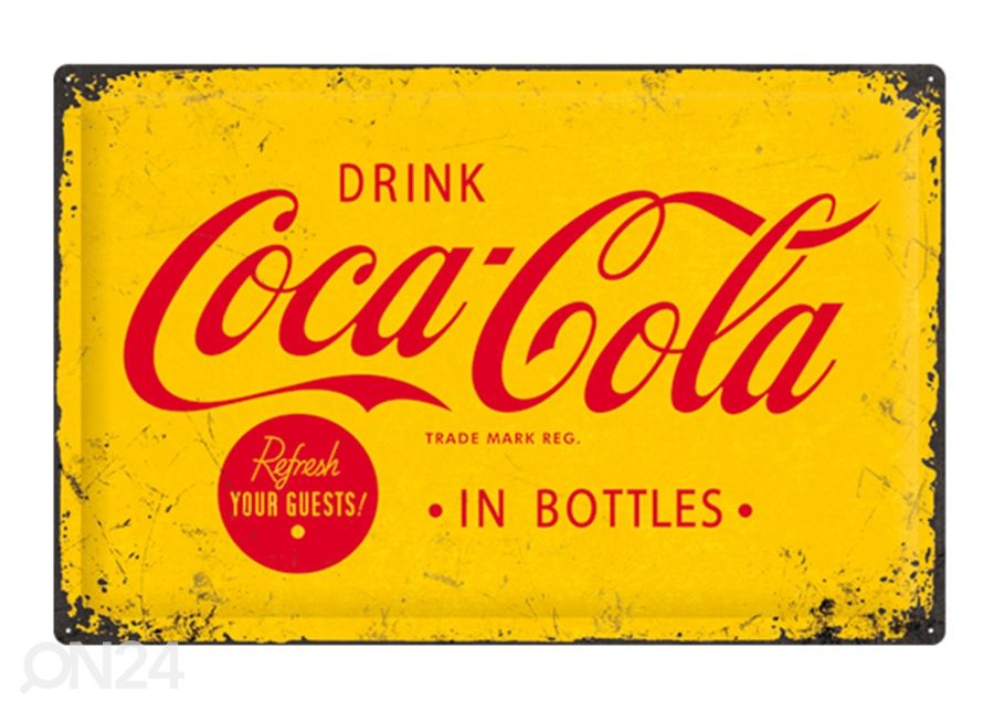 Retro metallitaulu Coca-Cola in bottles 40x60 cm kuvasuurennos