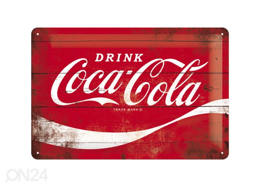 Retro metallitaulu COCA-COLA LOGO 20x30 cm kuvasuurennos