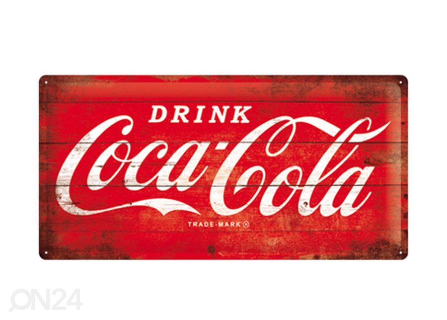 Retro metallitaulu COCA-COLA LOGO 25x50 cm kuvasuurennos