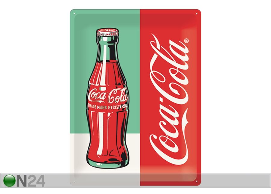 Retro metallitaulu Coca Cola Pop Art Pudel 30x40 cm kuvasuurennos