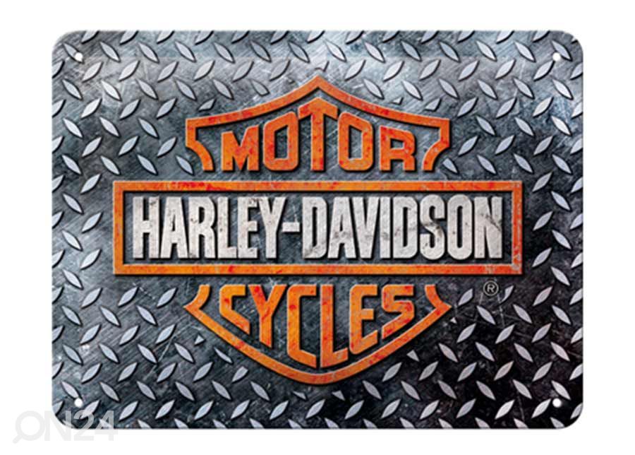 Retro metallitaulu Harley-Davidson - Diamond Plate 15x20 cm kuvasuurennos