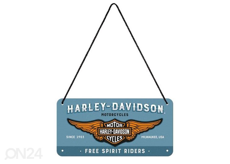 Retro metallitaulu Harley-Davidson logo 10x20 cm kuvasuurennos