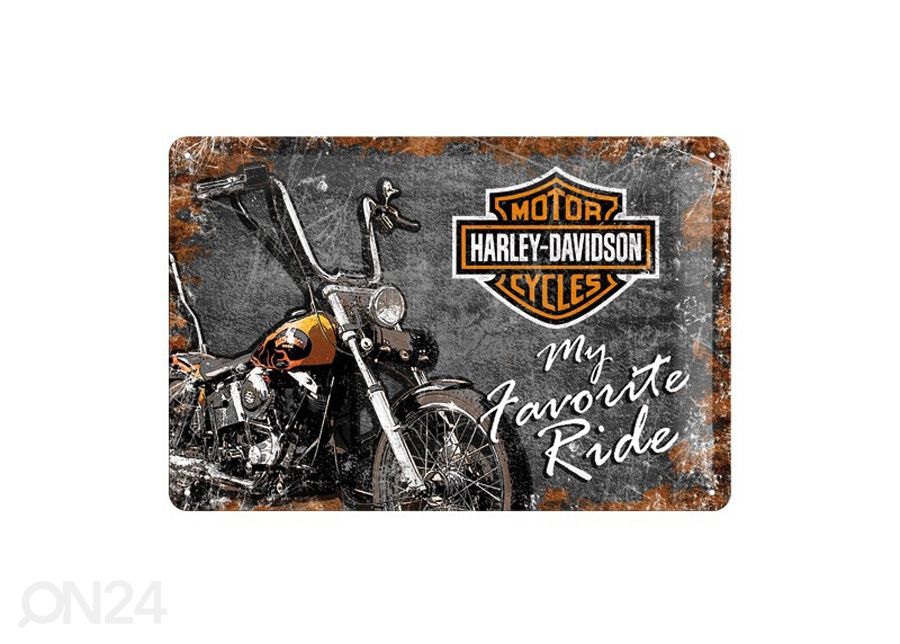 Retro metallitaulu Harley-Davidson My Favorite Ride 20x30cm kuvasuurennos