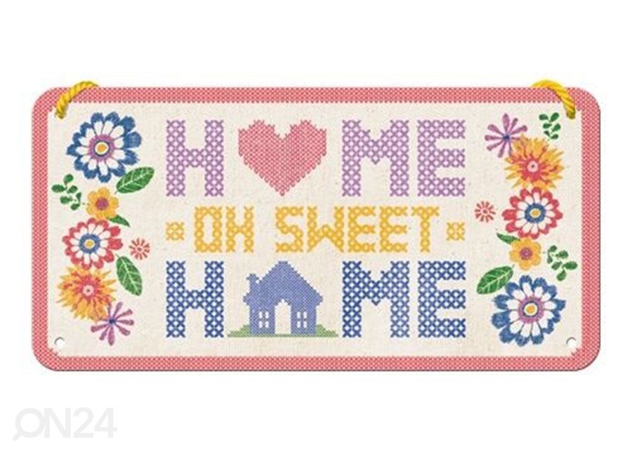 Retro metallitaulu Home Sweet Home 10x20 cm kuvasuurennos