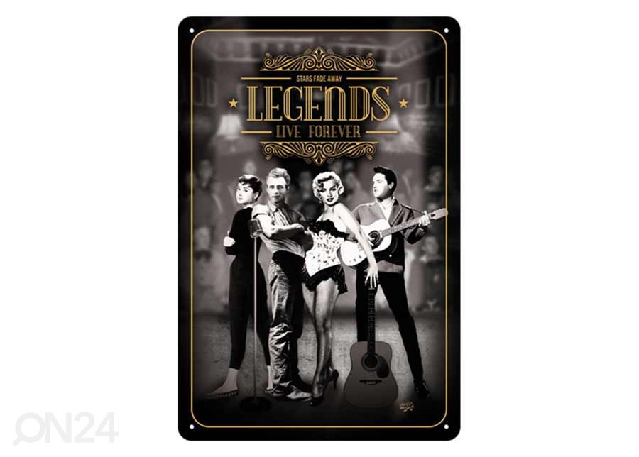 Retro metallitaulu Legends Live Forever 20x30 cm kuvasuurennos