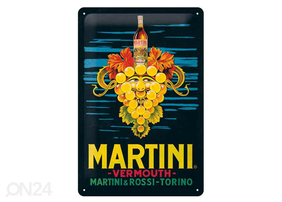 Retro metallitaulu Martini - Vermouth Grapes 20x30 cm kuvasuurennos