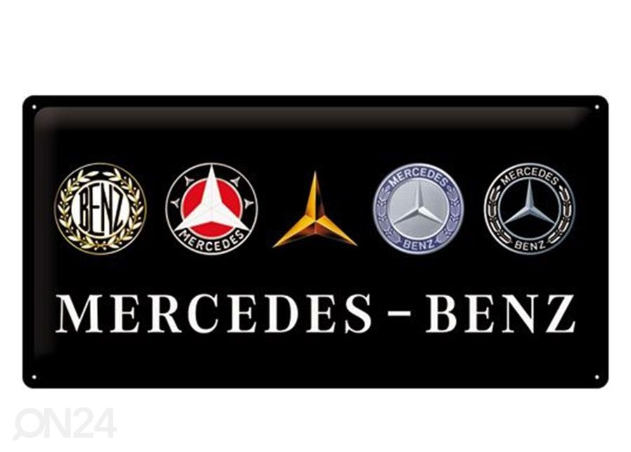Retro metallitaulu Mercedes-Benz logo 25x50 cm kuvasuurennos