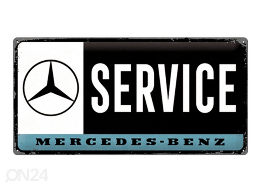 Retro metallitaulu Mercedes-Benz - Service 25x50 cm kuvasuurennos