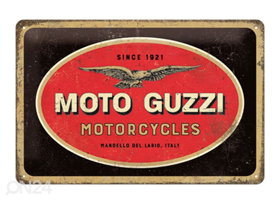 Retro metallitaulu Moto Guzzi logo 20x30 cm kuvasuurennos