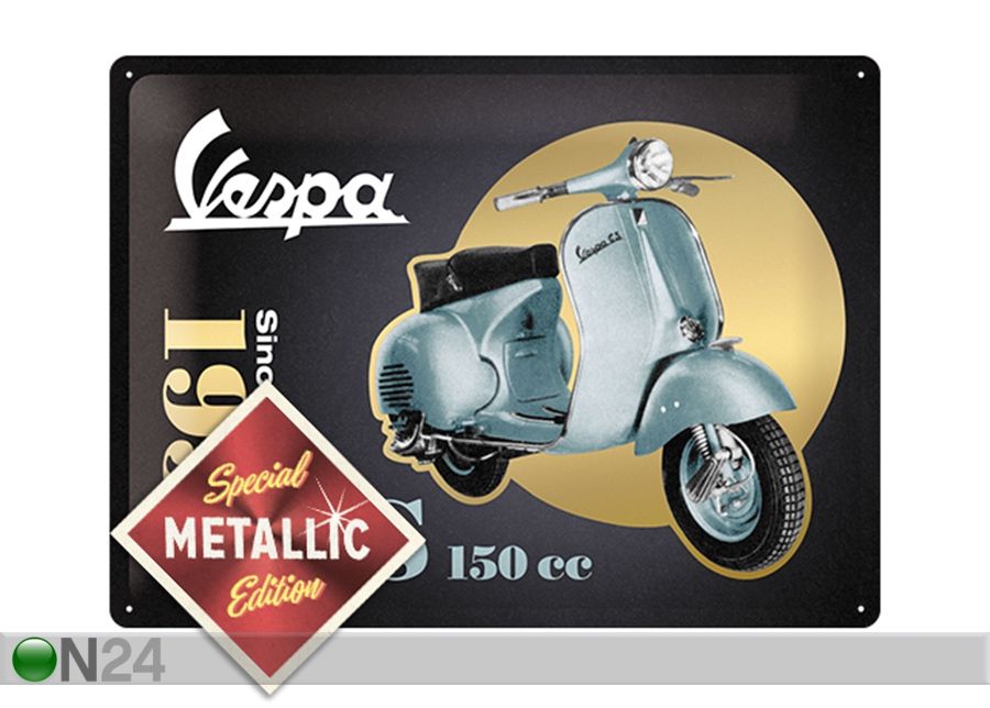 Retro metallitaulu Vespa GS 150cc Metallic 30x40 cm kuvasuurennos