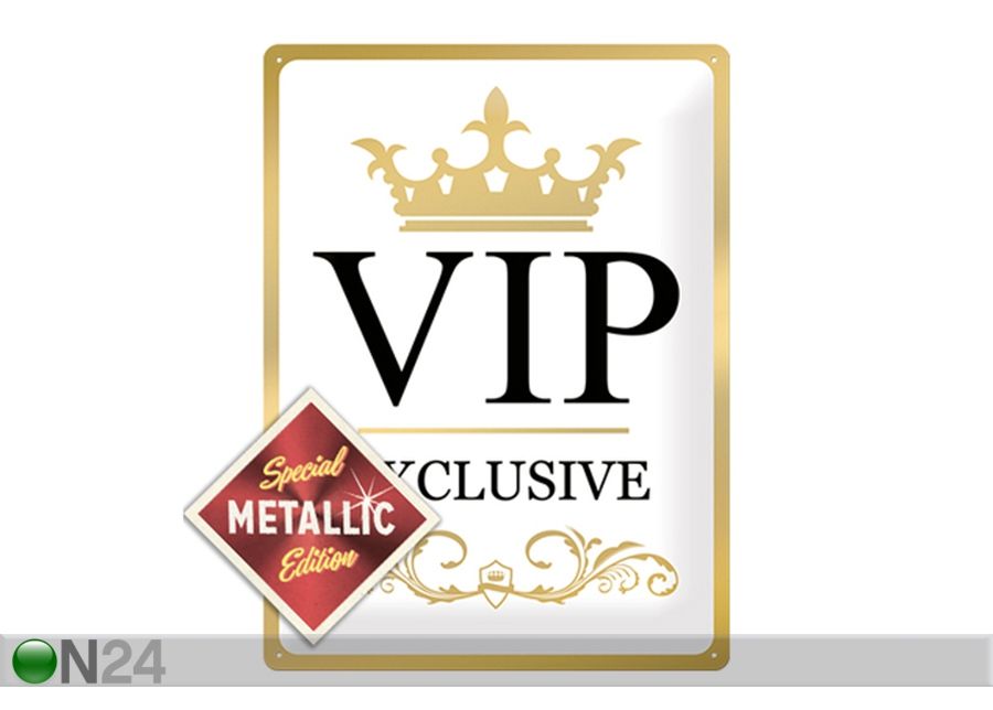 Retro metallitaulu VIP Exclusive Metallic 30x40 cm kuvasuurennos