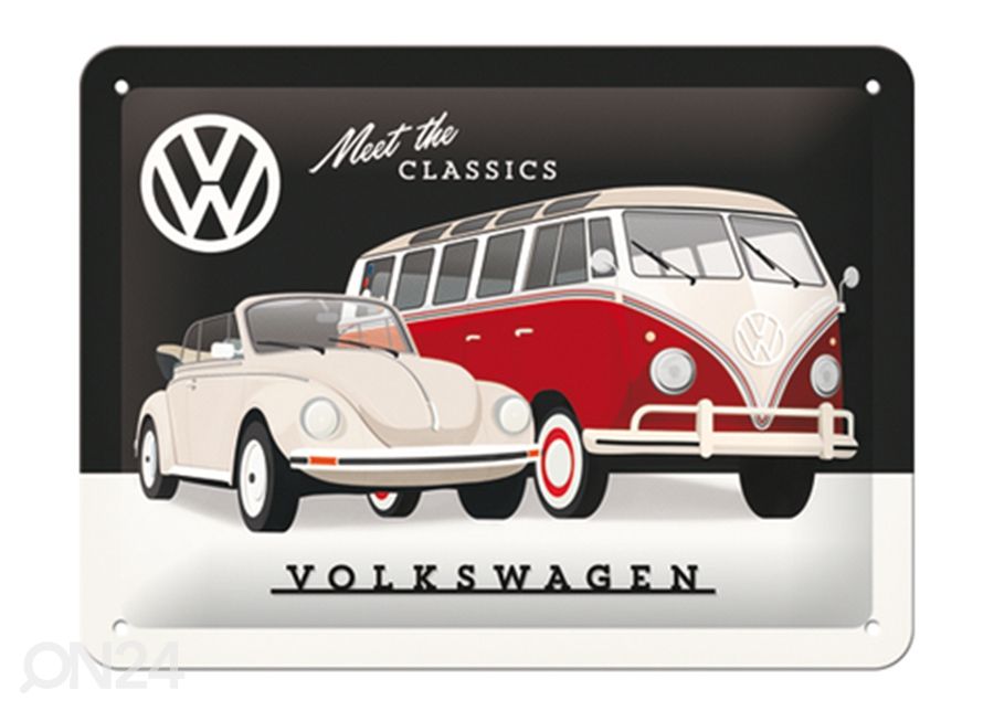 Retro metallitaulu VW - Meet the Classic 15x20 cm kuvasuurennos