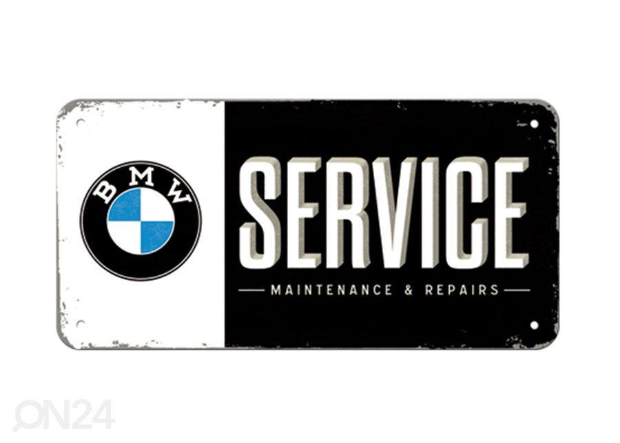 RETRO seinäkello BMW SERVICE 10x20 cm kuvasuurennos