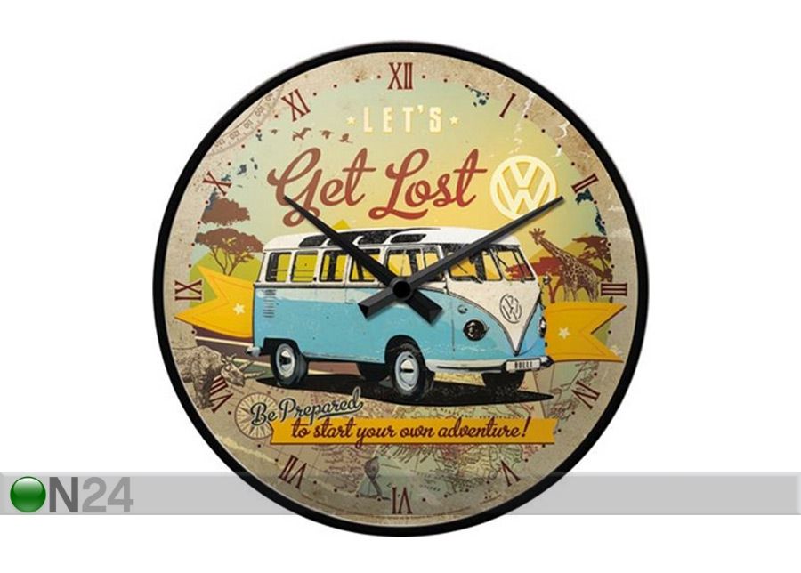 Retro seinäkello VW LET'S GET LOST kuvasuurennos