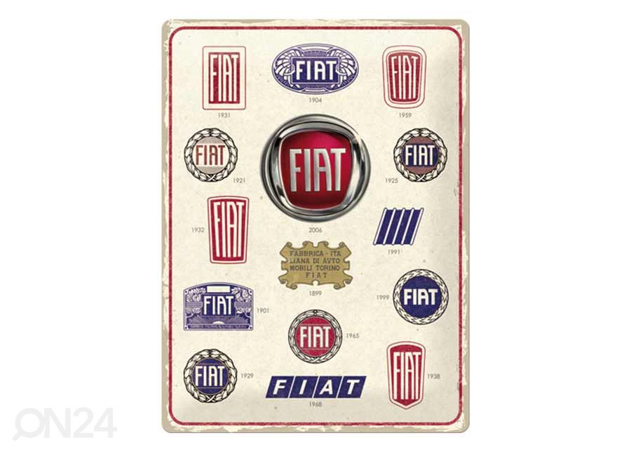 Retrotyylinen metallitaulu Fiat - Logo Evolution 30x40 cm kuvasuurennos