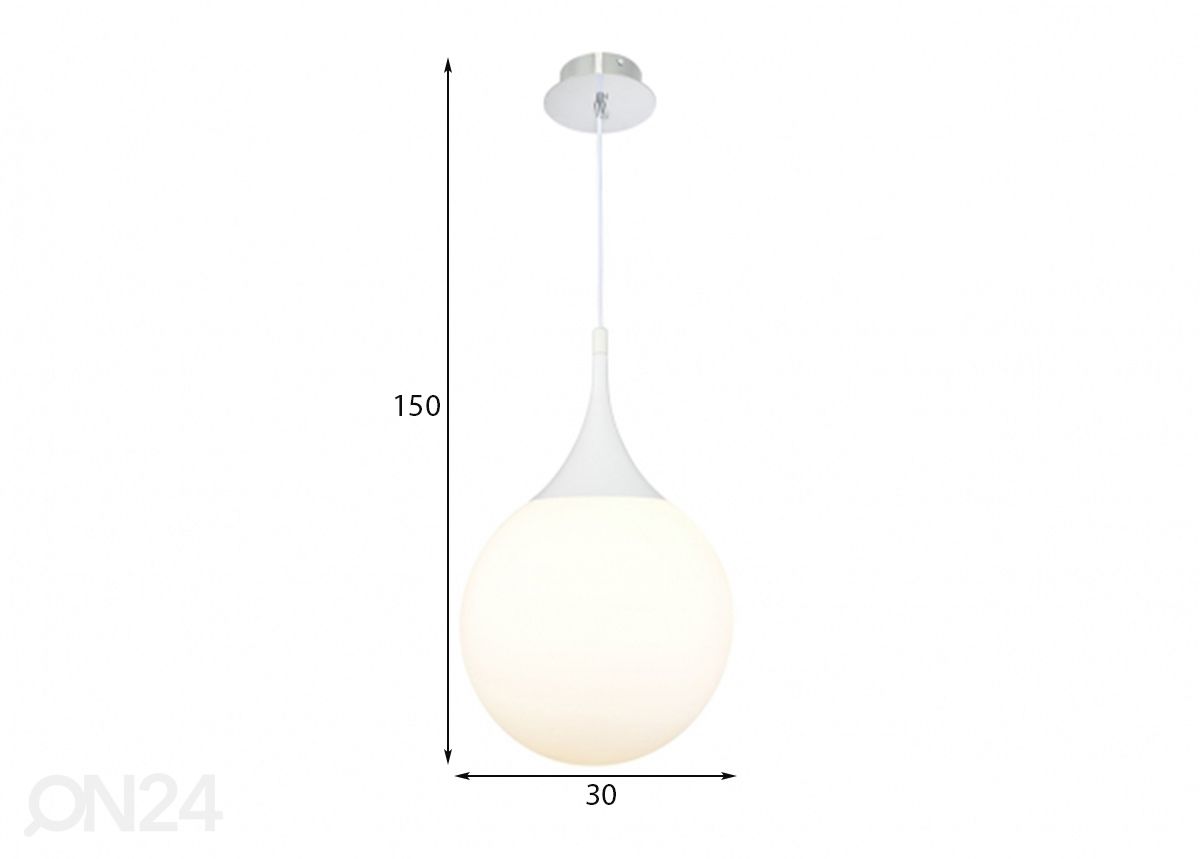 Riippuvalaisin Dewdrop Ø 30 cm kuvasuurennos mitat