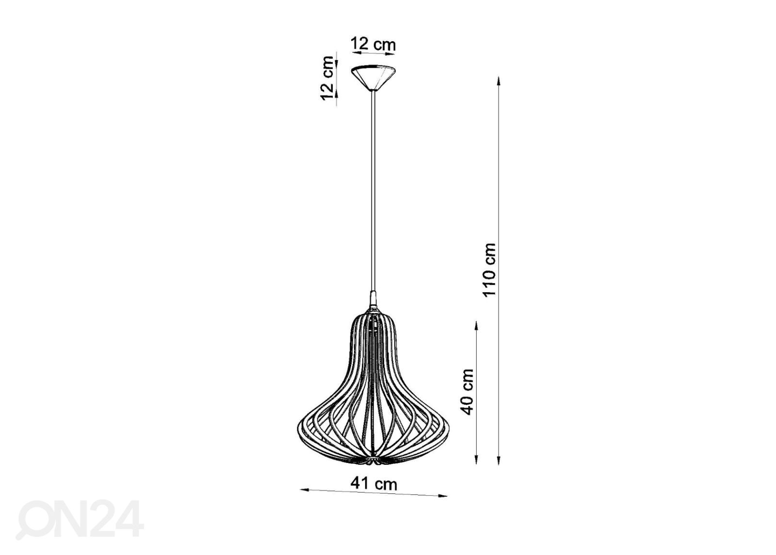 Riippuvalaisin Elza, puu kuvasuurennos mitat
