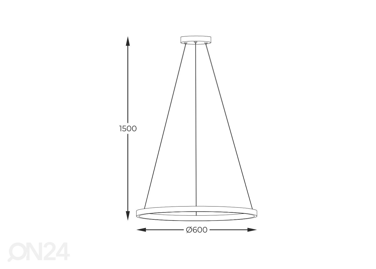 Riippuvalaisin Horik Ø 60 cm kuvasuurennos mitat