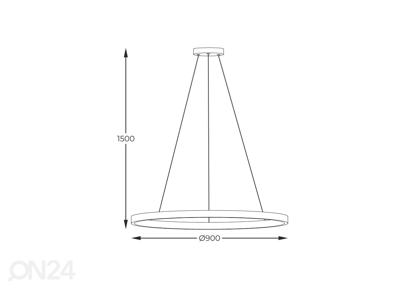 Riippuvalaisin Horik Ø 90 cm kuvasuurennos mitat