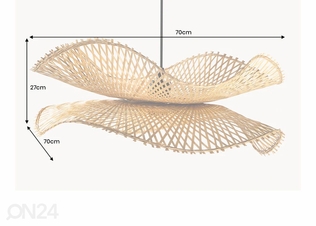 Riippuvalaisin Organic Living Ø 70 cm kuvasuurennos mitat