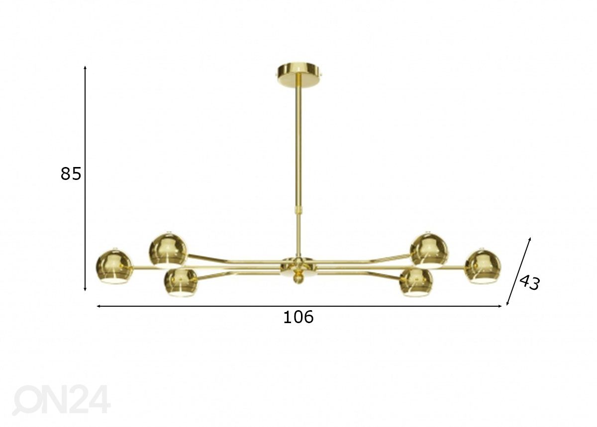 Riippuvalaisin Tiana Gold 6 kuvasuurennos mitat