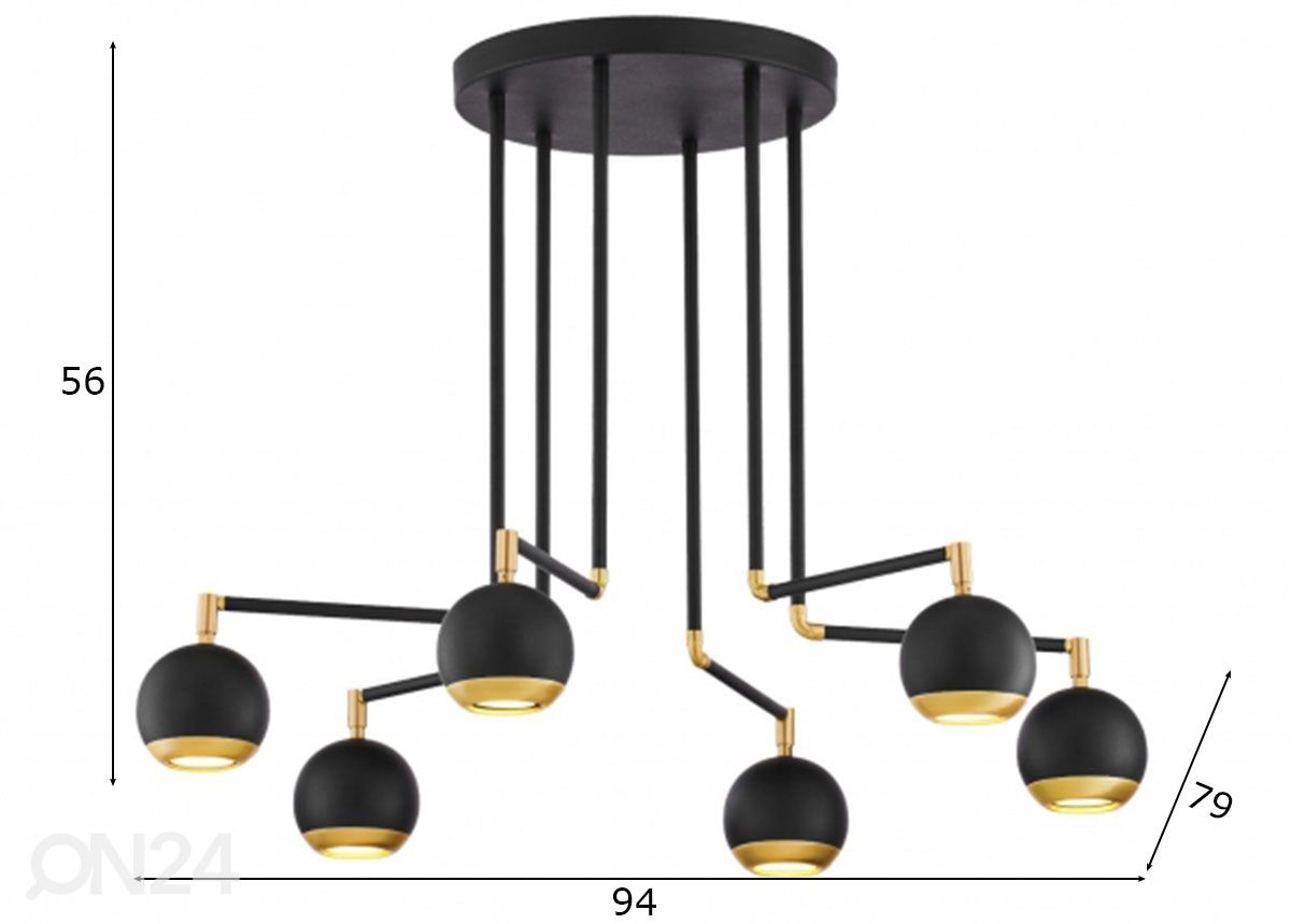 Riippuvalaisin Vilar 6 kuvasuurennos mitat