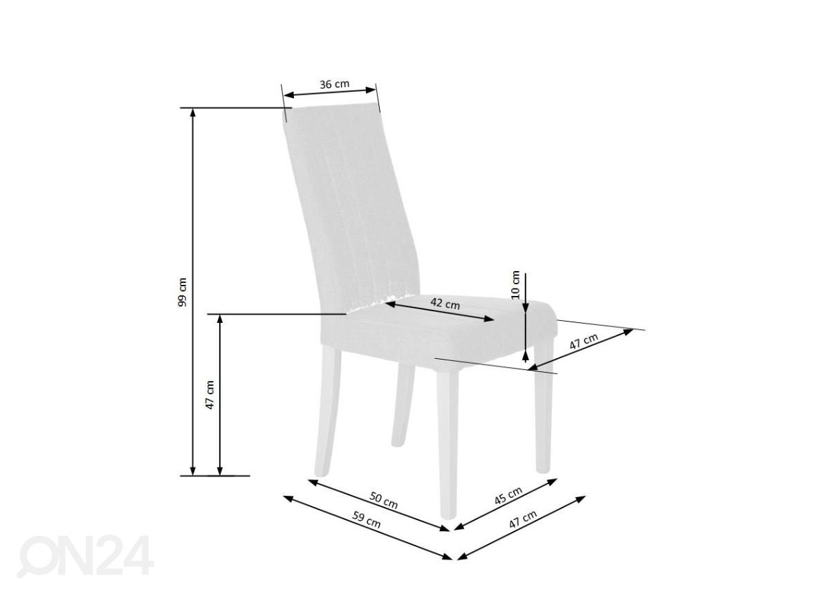Ruokapöydän tuoli, 2 kpl kuvasuurennos mitat