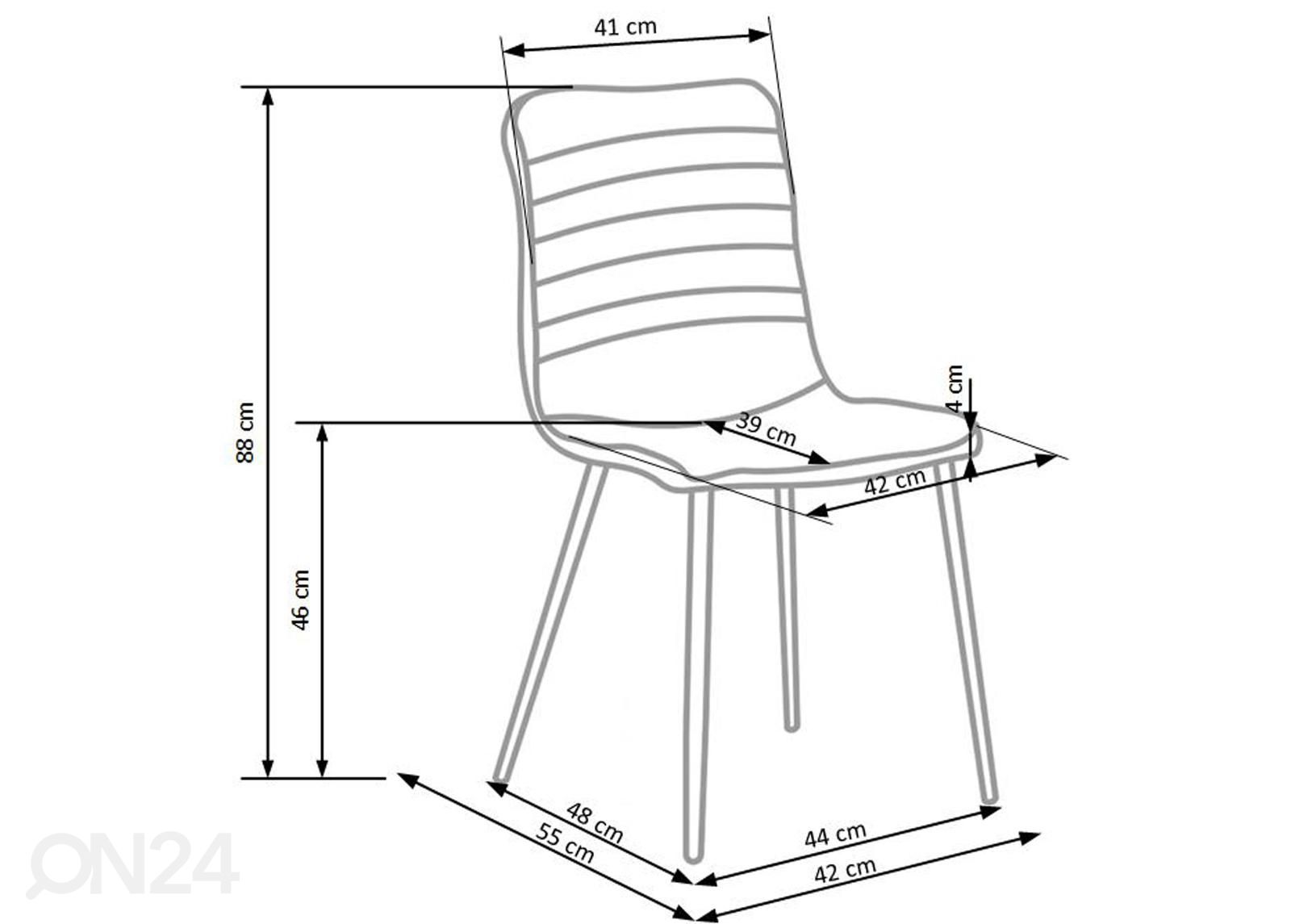 Ruokapöydän tuoli, 4 kpl kuvasuurennos mitat