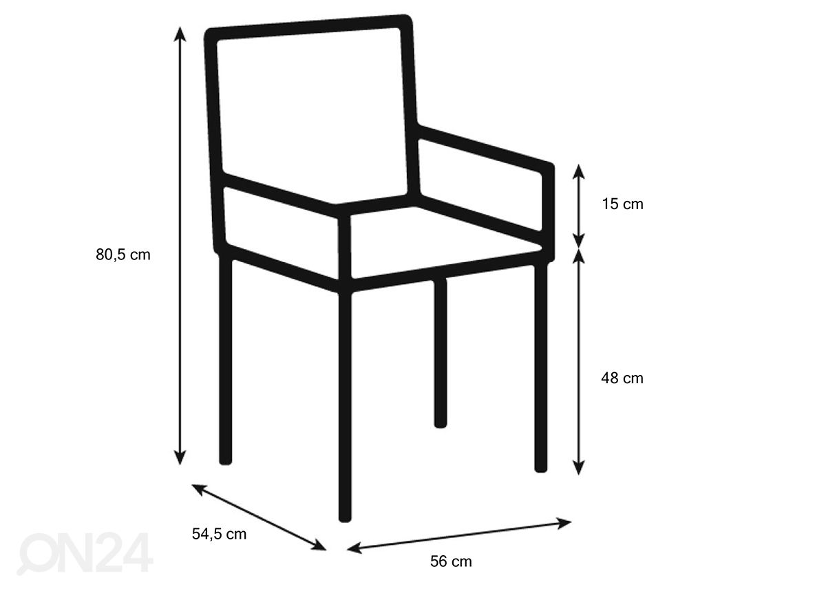 Ruokapöydän tuoli Nova kuvasuurennos mitat
