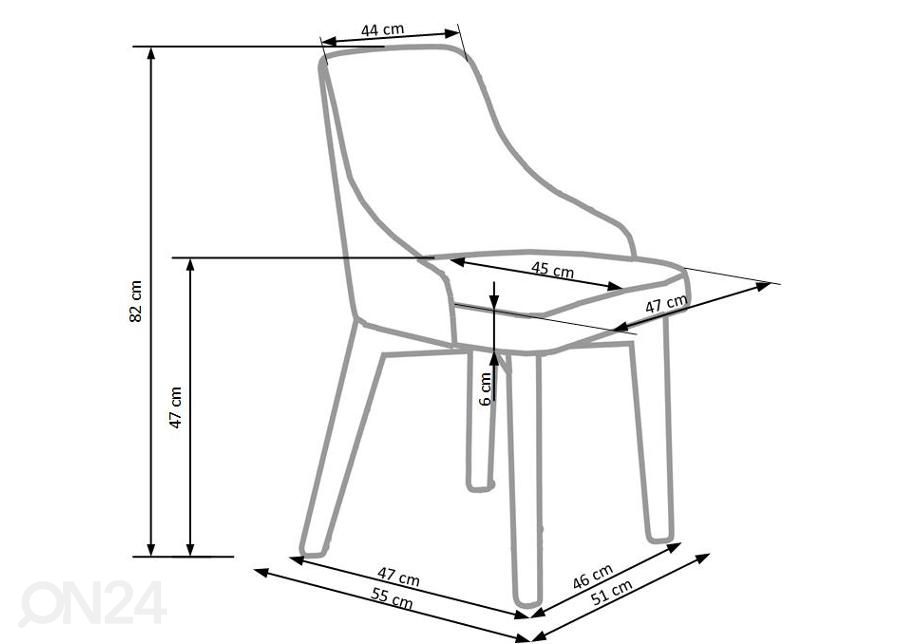 Ruokapöydän tuoli Toledo kuvasuurennos mitat