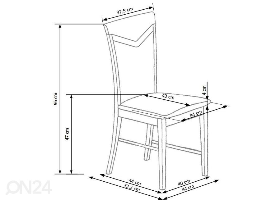 Ruokapöydän tuolit, 2 kpl kuvasuurennos mitat
