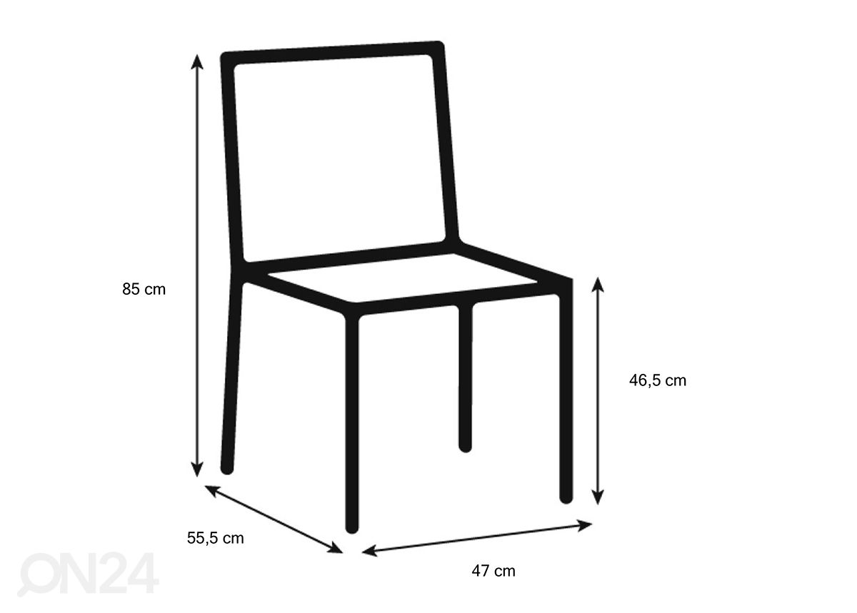 Ruokapöydän tuolit Cork, 2 kpl kuvasuurennos mitat