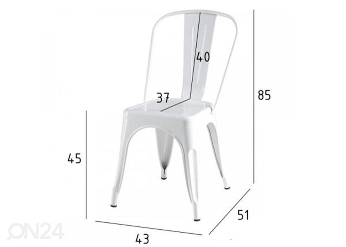 Ruokapöydän tuolit Korona, 4 kpl kuvasuurennos mitat