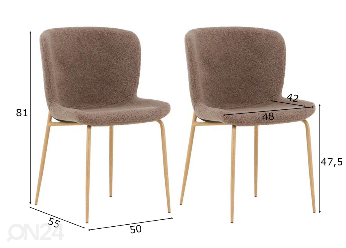 Ruokapöydän tuolit Modesto, 2 kpl kuvasuurennos mitat