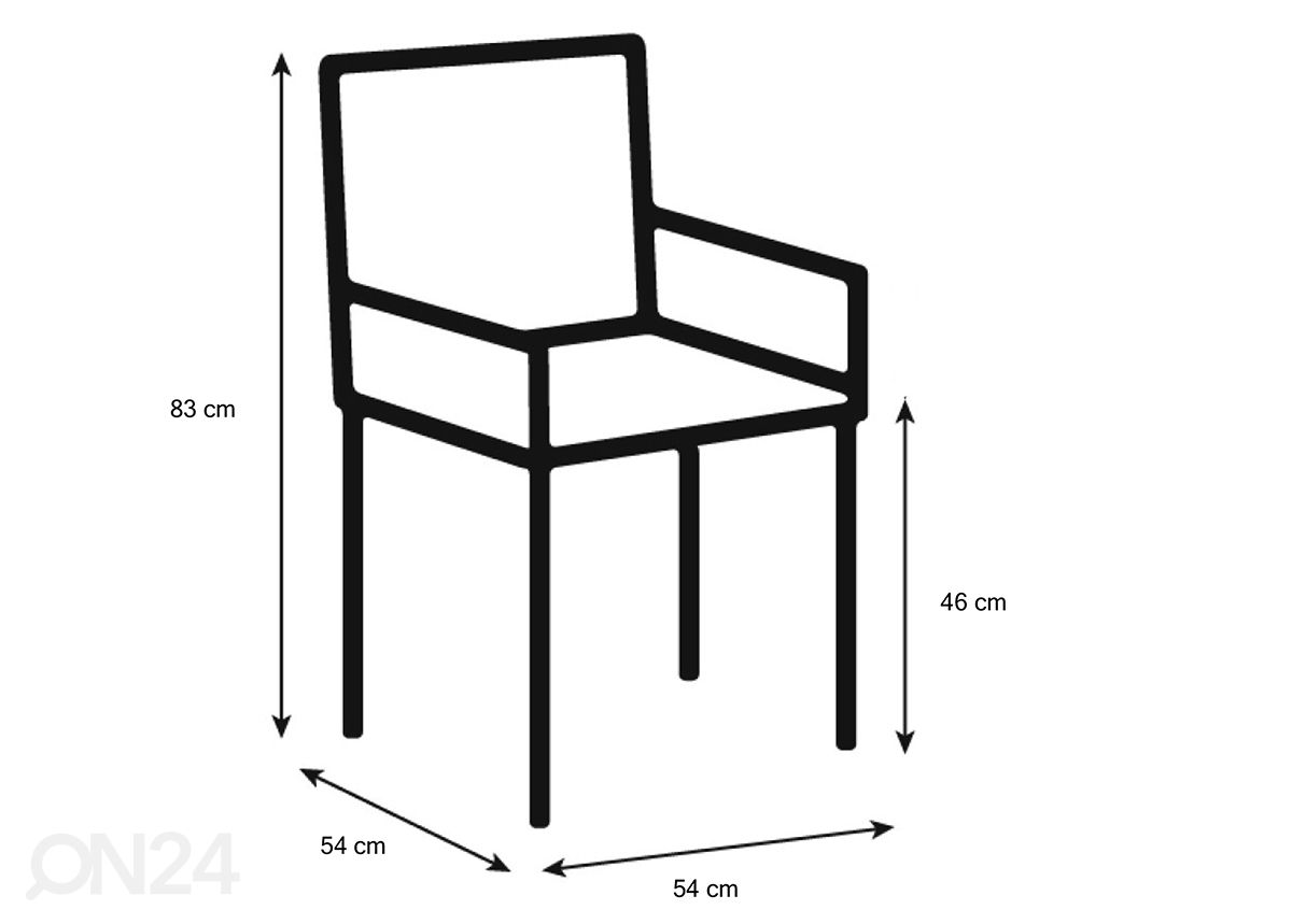 Ruokapöydän tuolit Rusi, 2 kpl kuvasuurennos mitat