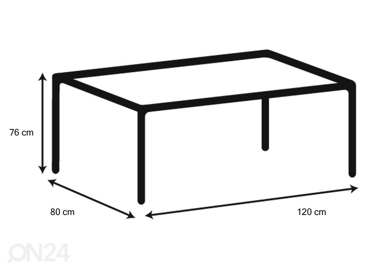 Ruokapöytä Concord 80x120 cm kuvasuurennos mitat