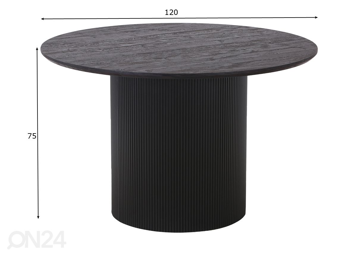 Ruokapöytä Rize Ø120 cm kuvasuurennos mitat