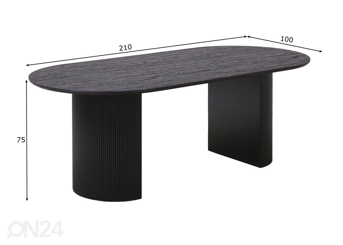 Ruokapöytä Rize 110x210 cm kuvasuurennos mitat