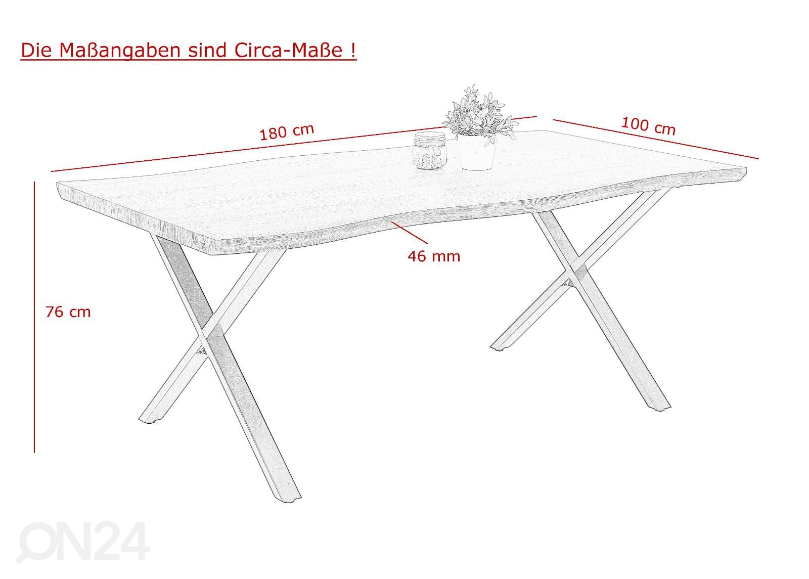 Ruokapöytä Romy I 100x180 cm kuvasuurennos mitat
