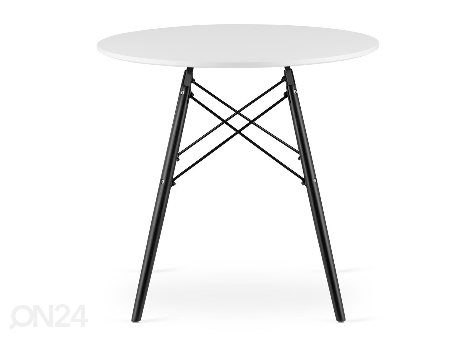 Ruokapöytä Todi Ø 80 cm, valkoinen/musta kuvasuurennos