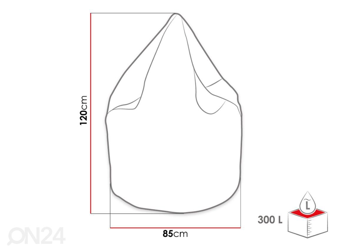 Säkkituoli 300 L kuvasuurennos mitat