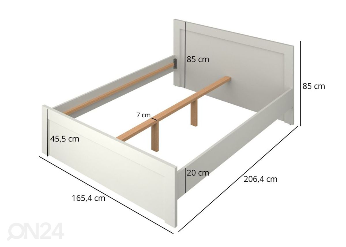 Sängynrunko Karin 160x200 cm kuvasuurennos mitat