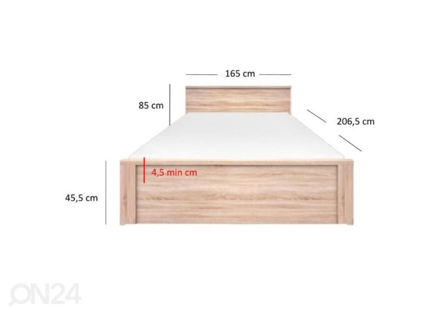 Sängynrunko Norton 160x200 cm kuvasuurennos mitat