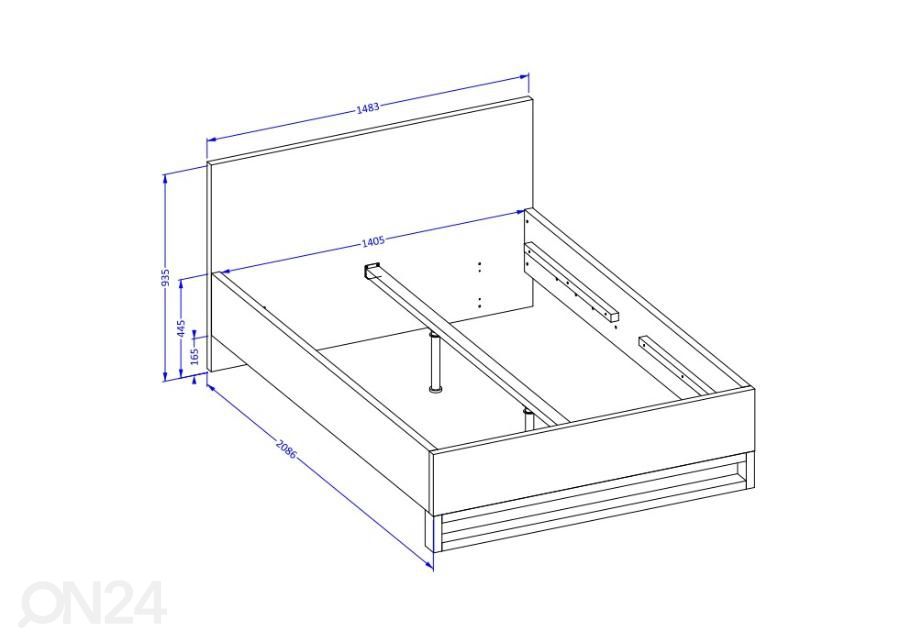 Sänky 140x200 cm kuvasuurennos mitat