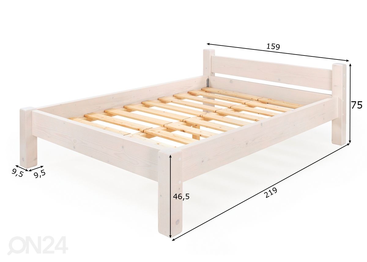 Sänky 140x200 cm kuvasuurennos mitat